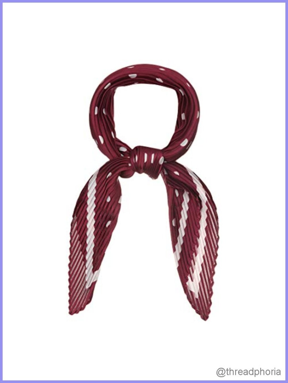 Pleated Polka Dot Scarf Rhombus Handkerchief Wrap